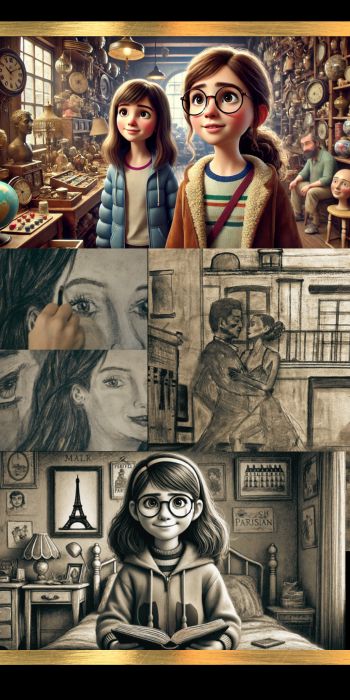 Obra de arte a carboncillo de Mallah, creada por Vanesa D.C., representando un pasaje clave de 'Mallah y la Sexta Dimensión'