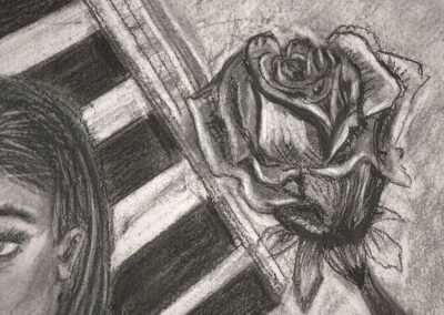 Charcoal painted rose