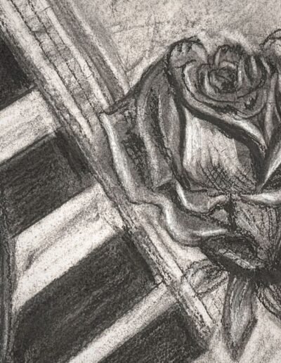 Charcoal painted rose